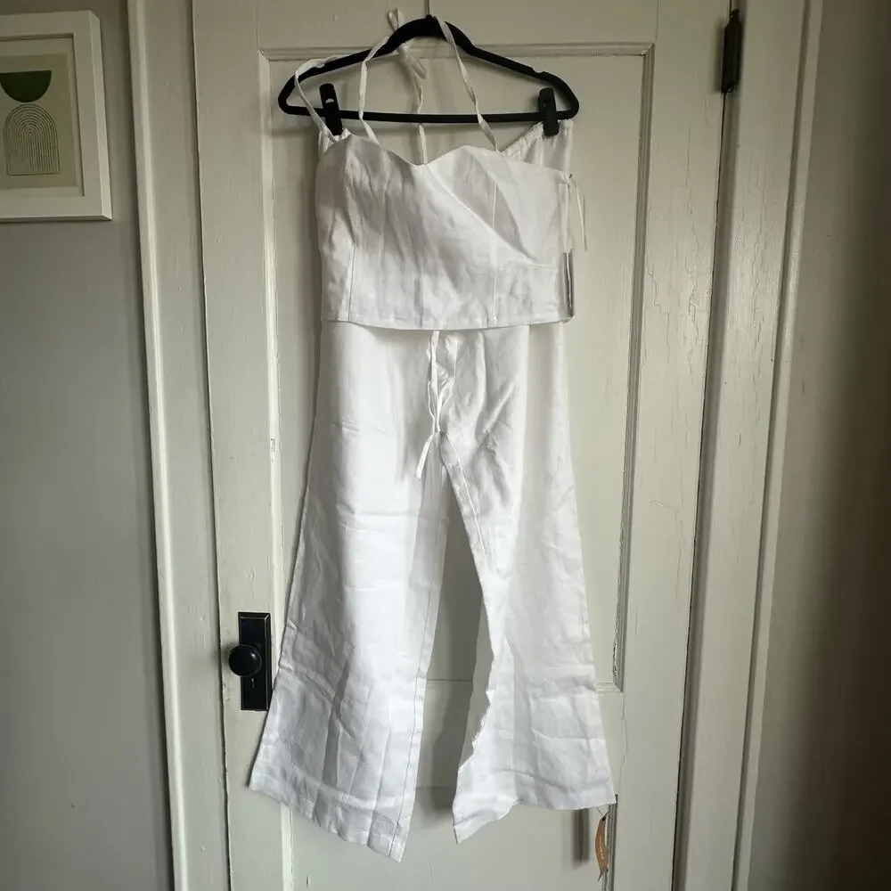 Reformation Jaida Linen Set White Size 12 NWT